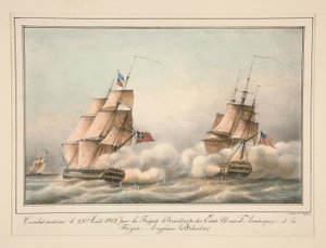 Kampf am 23. August 1812 von der Fregatte Le President der Vereinigten Staaten geführt von Adrien Victor Auger
