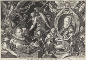 Allegorisches Porträt von Bartholomeus Spranger und seiner Frau Christina Muller von Egidius  Sadeler (II)