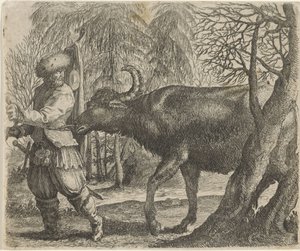 Fabel vom Büffel und dem Bauern von Egidius  Sadeler (II)