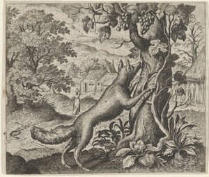 Fabel vom Fuchs und den Trauben von Egidius  Sadeler (II)