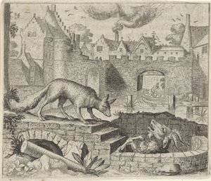Fabel von Fuchs und Ziege von Egidius  Sadeler (II)