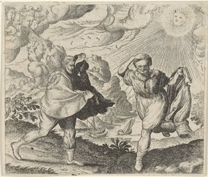 Fabel vom Wind, der Sonne und den Wanderern