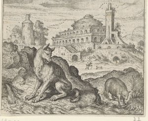 Fabel vom Wolf und dem Lamm von Egidius  Sadeler (II)