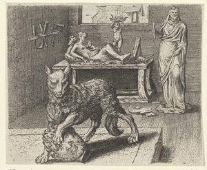 Fabel vom Wolf und der Statue von Egidius  Sadeler (II)