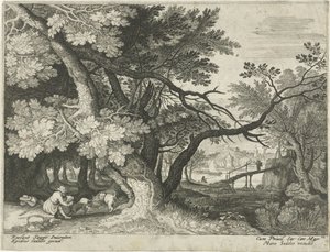 Landschaft mit zwei Jägern
