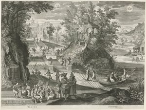 Mai und Juni (Die zwölf Monate in sechs italienischen Landschaften) von Egidius  Sadeler (II)