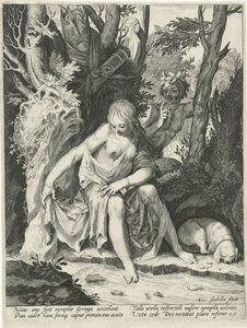 Pan beobachtet die Nymphe Syrinx von Egidius  Sadeler (II)