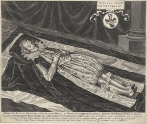 Porträt von Albert-Johannes, Baron von Smirzicz auf seinem Totenbett von Egidius  Sadeler (II)