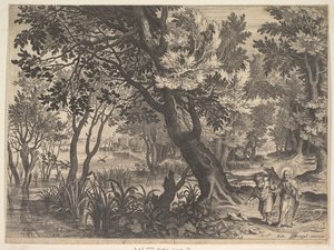 Landschaft mit Christus, der vom Teufel versucht wird von Aegidius Sadeler II