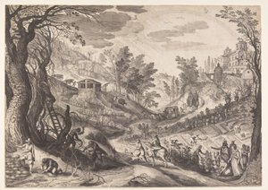 März/April, aus Die zwölf Monate von Aegidius Sadeler II