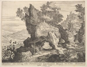 Felsige Landschaft mit St. Hieronymus von Aegidius Sadeler II