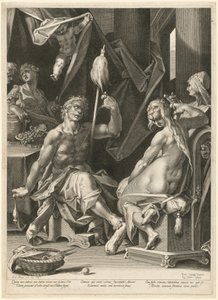 Herkules und Omphale von Aegidius Sadeler II, after Bartholomaeus Spranger