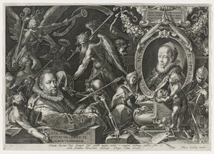 Bartholomaeus Spranger und seine Frau, Christina Muller, 1600 (Kupferstich auf Büttenpapier) von Aegidius Sadeler or Saedeler