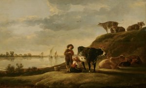 Vieh am Fluss von Aelbert Cuyp