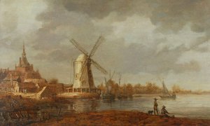 Flusslandschaft mit Blick auf Dordrecht
