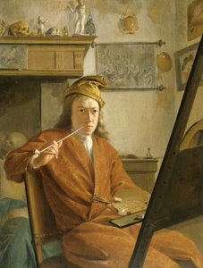 Porträt eines Malers, vielleicht der Künstler selbst von Aert Schouman (attributed to)
