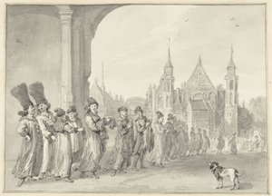 Die Gesandtschaft des Zaren von Moskau auf dem Weg zur Staatenversammlung in Den Haag, 4. November 1631 von Aert Schouman
