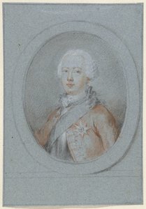 Porträt eines Mannes mit Schärpe und Ritterorden, nach rechts im Oval von Aert Schouman