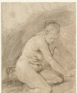 Kniende weibliche Akt mit ausgestreckten Armen von Aert de Gelder (attributed to)