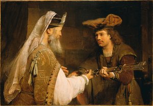 Ahimelech gibt David das Schwert von Goliath