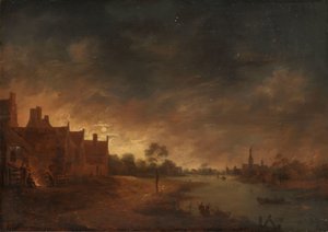 Flussansicht bei Mondlicht