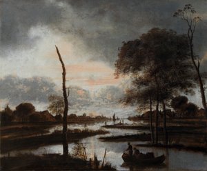 Flussansicht: Abend von Aert van der Neer