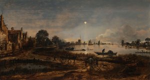 Flussansicht bei Mondlicht, ca. 1640-50