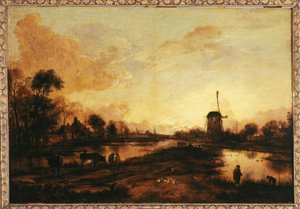 Sonnenuntergang am Yssel, ca. 1645 von Aert van der Neer