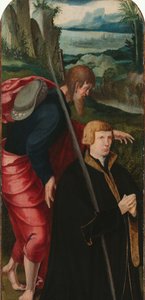 Die Auferweckung des Lazarus (Innere linke Flügel eines Triptychons mit dem männlichen Stifter und St. Jakobus dem Älteren)