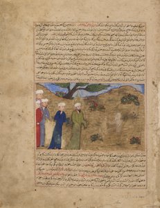 Seite aus einem Majma al-tawarikh (Kompendium der Geschichte) von Hafiz-i Abru; recto: Jesus und Sam, Timuridenzeit, ca. 1425
