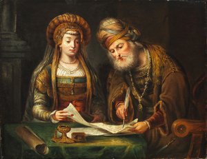 Esther und Mordechai von After Arent de Gelder
