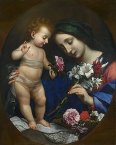 Die Jungfrau und das Kind mit Blumen von after Carlo Dolci