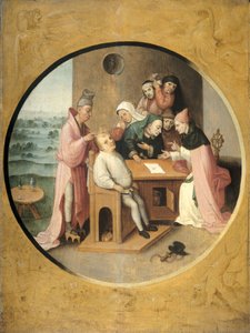 Entfernung der Steine im Kopf, ca. 1550-1600 von After Hieronymus Bosch
