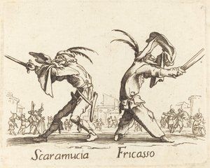 Scaramucia und Fricasso von After Jacques Callot