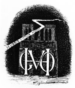Ex-libris Buchplatte für Victor Hugo, 1870 von Aglaüs Bouvenne