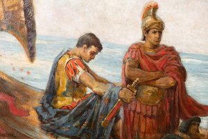 Die Flucht von Antonius und Kleopatra aus der Schlacht von Actium (ca. 1897)