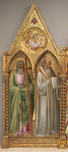 Heiliger Andreas und Heiliger Benedikt mit dem Erzengel Gabriel (linkes Panel) von Agnolo Gaddi
