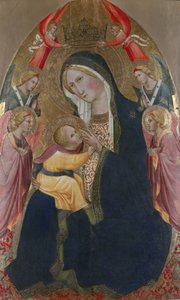 Die Madonna der Demut mit anbetenden Engeln von Agnolo Gaddi