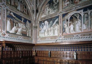 Ansicht der Kapelle Castellani (oder Sakrament) mit Fresken von Agnolo Gaddi, Episoden aus dem Leben des Heiligen Antonius des Großen