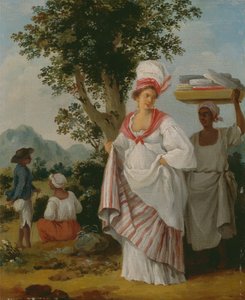 Eine westindische Kreolin mit ihrem schwarzen Diener, ca. 1780