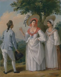 Freie westindische Kreolen in eleganter Kleidung