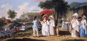 Mulattinnen am Ufer des Flusses Roseau, Dominica von Agostino Brunias