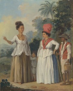 Westindische Frauen von Farbe, mit einem Kind und einem schwarzen Diener, ca. 1780 von Agostino Brunias