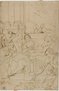 Anbetung der Hirten von Agostino Carracci