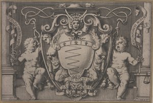 Wappen von Kardinal Filippo Sega von Agostino Carracci