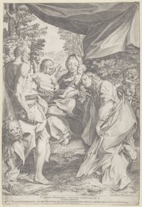 Maria mit Kind und der heilige Hieronymus und Maria Magdalena von Agostino Carracci