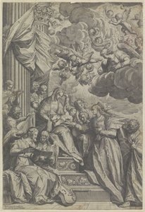 Mystische Hochzeit der heiligen Katharina von Agostino Carracci