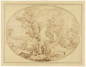 Ruhe auf der Flucht nach Ägypten von Agostino Carracci