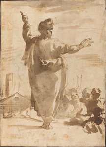 Der heilige Paulus predigt von Agostino Carracci