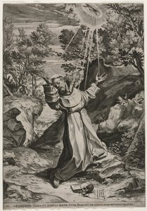 Der heilige Franziskus empfängt die Stigmata von Agostino Carracci